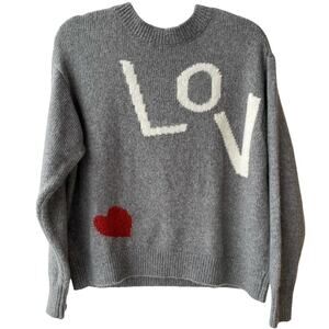 Lou & Grey for LOFT - Love Graphic Cozy Plush Wool Blend Sweater — Size Small